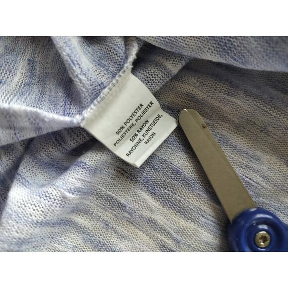 Akemi + Kin Light Blue Anthropologie Ezri Asymmetric Knit Long Sleeve Top Sz XSP - Picture 10 of 10